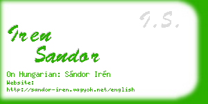 iren sandor business card