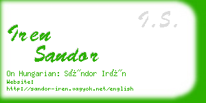 iren sandor business card